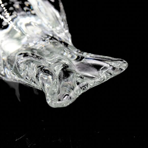 Vintage Art Glass Bird Figurine Clear Hand Blown Controlled Bubble Sculpture - Picture 5 of 7